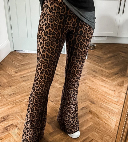 Bekah: Leopard print bell bottom flares. 2 sizes