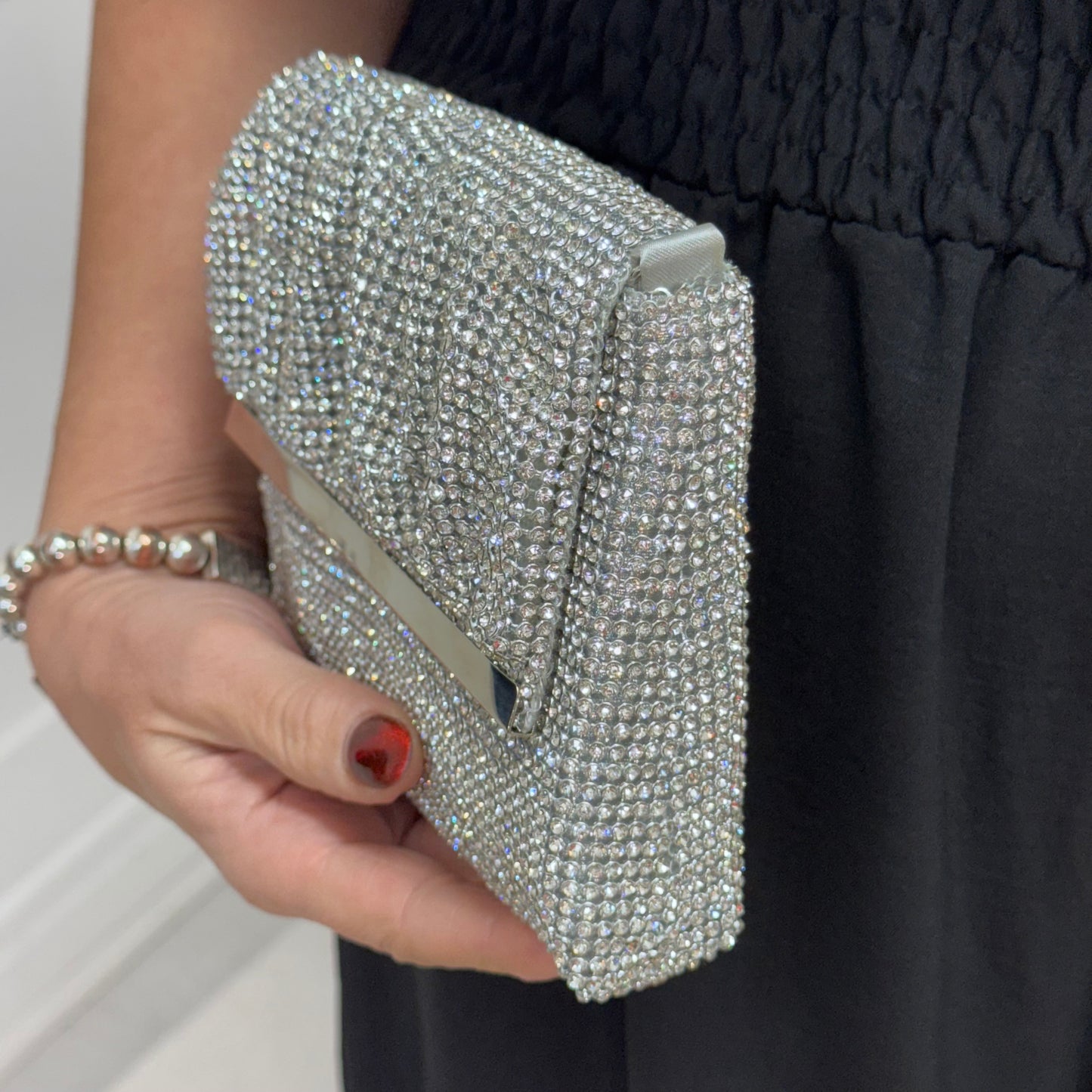 Sienna: Small Czech crystal clutch bag with chain