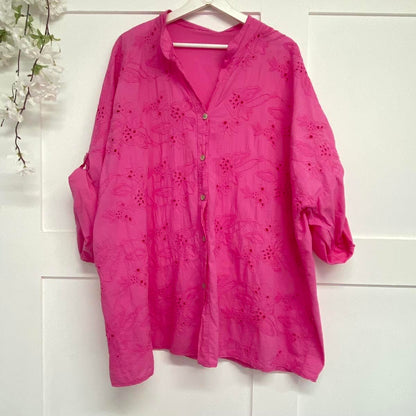 Ailsa Broderie Anglaise shirt. One size 14-26