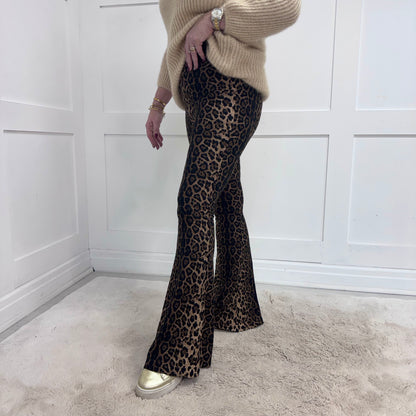 Bekah: Leopard print bell bottom flares. 2 sizes