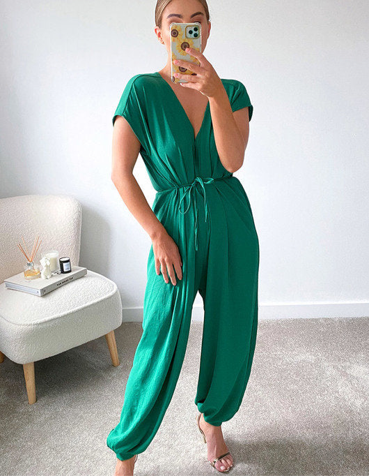 Lola: Oversized V-neck jumpsuit. One Size 10-18