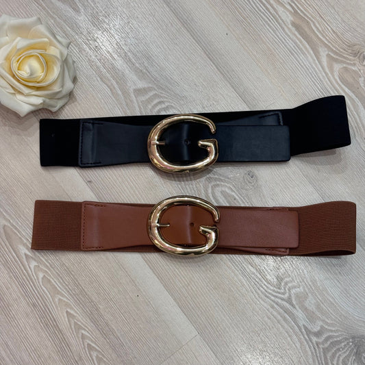 Claire: Black & Gold G belt. One size 8-14.