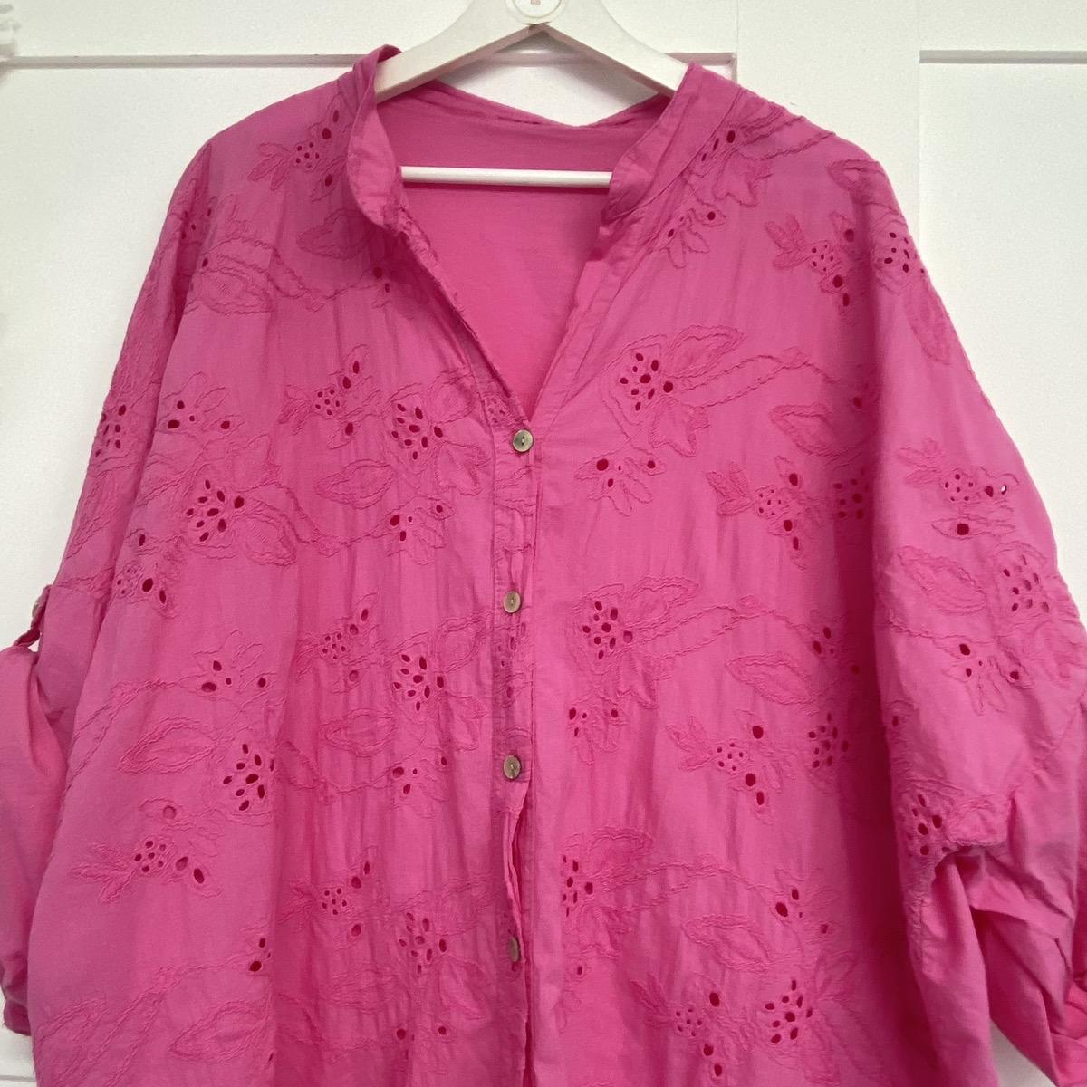 Ailsa Broderie Anglaise shirt. One size 14-26